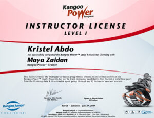 Kangoo Jumps Certificate